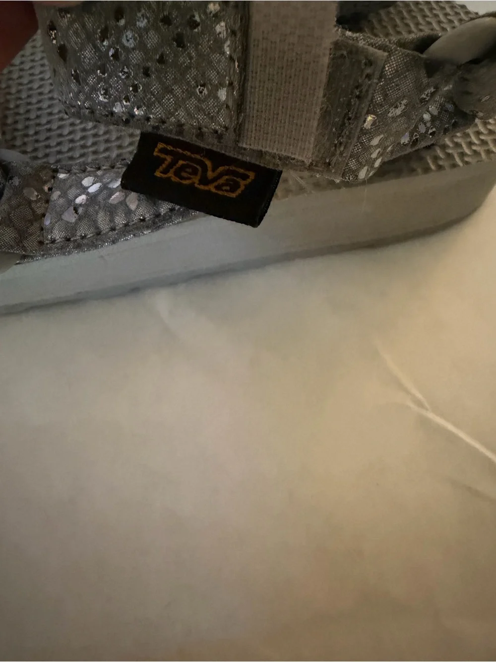 Teva Kids Sandals with Sparkle Straps in gray